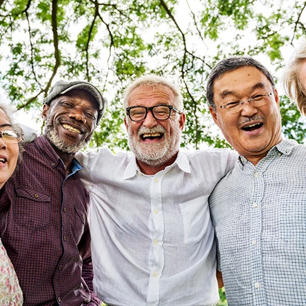 Dentures patients in Mesquite smiling