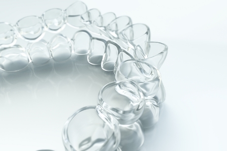 Close up of aligners on table