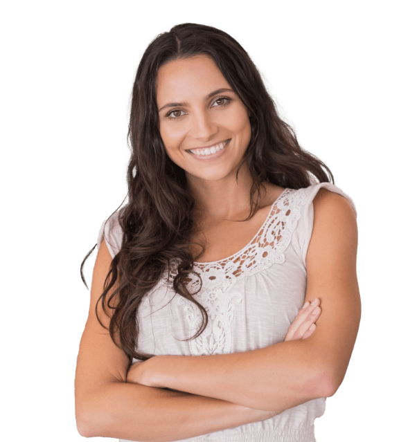 Woman smiling with her arms folded